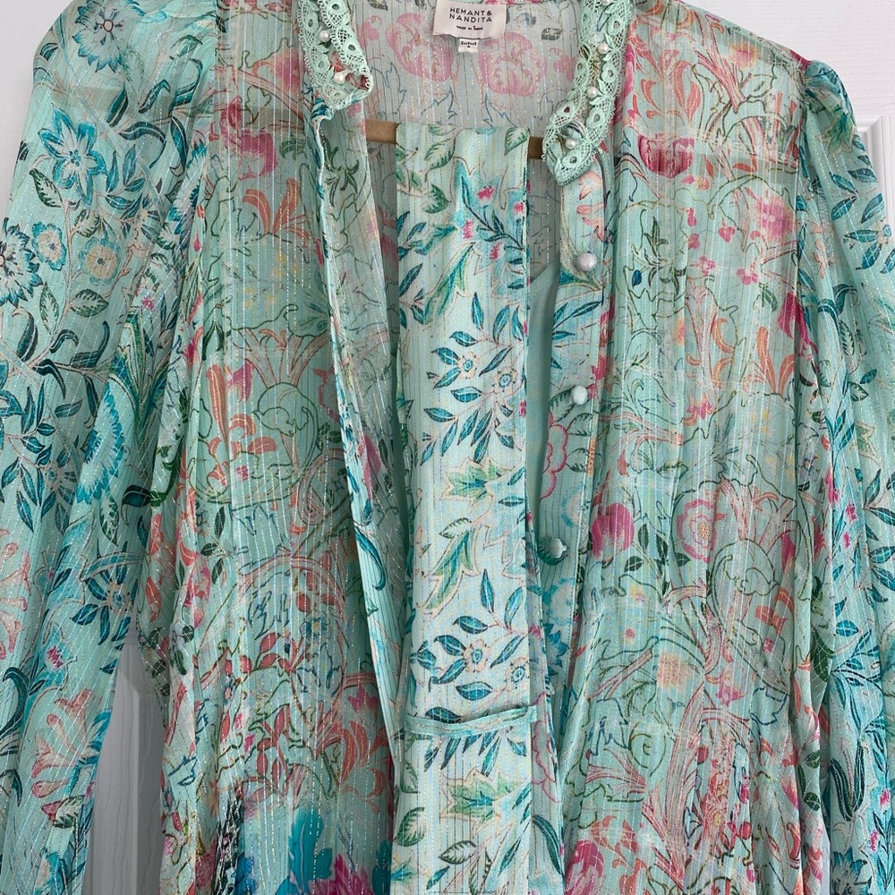 HEMANT & NANDITA Cosmic Floral Maxi Dress Sz. Small - Picture 11 of 13